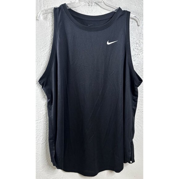 The Nike Tee Women? 3X Dri-Fit Black Sleeveless Athletic Side Split Tank EUC - Picture 1 of 5